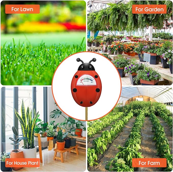 UNIWA Soil Moisture Meter, Plant Moisture Meter, Soil Hygrometer Sensor for Gardening, Farming, Indoor, and Outdoor Plants, Plant Water Monitor Gardening Gifts, No Batteries Required, 2-Pack