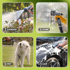 Relxitl Garden Hose, Flexible Water Hose, Ultra Lightweight Non-Expanding hose with 10 Function Sprayer, Leak proof, Pressure Resistant for Yard, Outdoor (Black, 25FT)