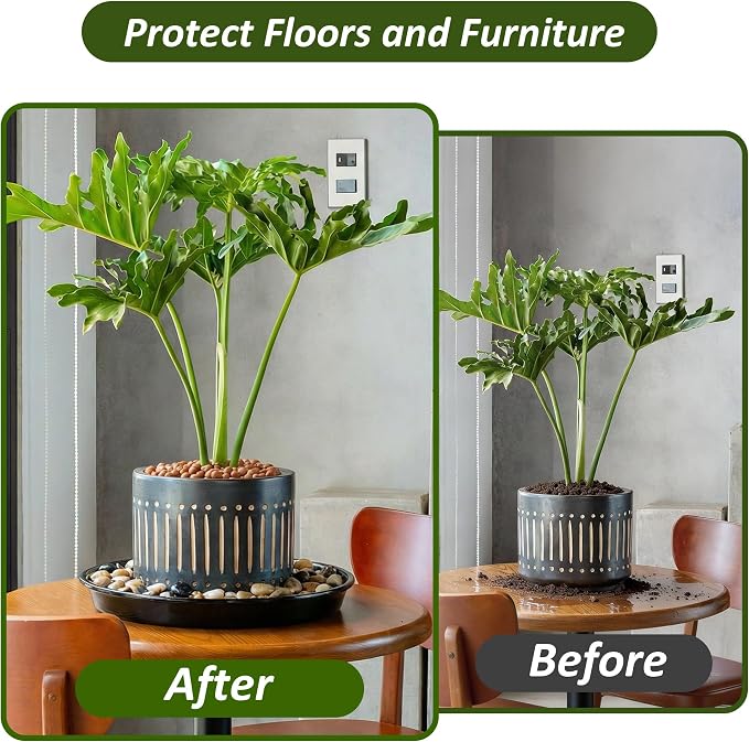 PeoMev 6PCS Plant Trays for Pots - 10 12 14 Inch Plant Saucer Round Plastic Plant Water Catcher Tray for Indoor Outdoor Garden Plants