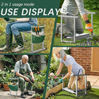 Garden Kneelers Seat, Stable and Save Anti-Tipping Design 10.2" Wider Garden Kneeler and Seat with Handle, Heavy Duty Gardening Stool for Seniors, Gardening Weeding Bench for Gardeners Parents - Gray