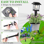 Greluna Solar Lights Outdoor, 6 Pack 6000K Waterproof Auto On/Off Solar Pathway Lights for Garden, Landscape, Path, Yard, Patio, Driveway, Walkway Decor