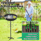 Bird 37In Bath for Outside with Removable Bowl Metal Base, Freestanding Rust-Proof Birdbaths & Birdfeeder, Bird Baths Feeder Bowl for Outdoors Garden Patio Yard Lawn Decor (Black)