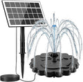 Jutai Detachable Floating Solar Fountain Kit -No Battery, DIY 3.5W Glass Solar Panel Water Pump Works in Shadow for Bird Bath, Water Feature,Garden, Outdoor-7 Nozzles,9.8ft Power Cord