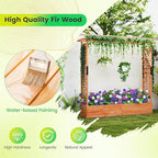 BECOMFORT Raised Garden Bed with Trellis & Hanging Roof, 72" Tall Fir Wood Planter Box with Drainage Holes, Outdoor Elevated Garden Planter for Climbing Vines (Orange, 77" Lx17 Wx72 H)
