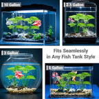 2-Pack Aquarium Decor Fish Tank Decorations 6-inch Betta Fish Tank Plants Leaf Hammock, Artificial Silk Aquarium Plants Betta Tank Accessories, Goldfish, Reptiles Plant Decor Driftwood