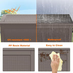 PatioZen 320 Gallon Resin Deck Box, Lockable Patio Outdoor Storage Box for Furniture, Garden Tools and Tools Storage, Waterproof Outside Storage Boxes - Grey