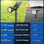 WELALO Solar Spot Lights Outdoor Waterproof IP65, 6 Pack 4 Lighting Modes Solar Powered Landscape Spotlights with Auto On/Off, Solar Garden Christmas Yard Pathway Wall Lights for Outside, Warm White