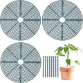 Sawysine 3 Pcs Plant Pot Cover Plant Protector from Animal Flower Pot Grid with Center Cutout Flower Cover Soil Protectors(11.8 in,Blackish Green)