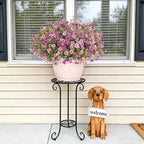 INXUGAO Artificial Fake Flowers Plants for Outdoor Spring Summer Decor, 12 Bundles Faux Silk Flowers for Outdoor Outside Planter Colorful Daisy UV Resistant Look Real for Front Door Porch Patio Yard
