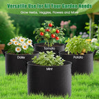 FEED GARDEN 5 Gallon Grow Bags 4 Pack – 300G Thickened Fabric Plant Pots with Reinforced Handles, Breathable Drainage Planters for Vegetables, Flowers & Herbs Indoor Outdoor