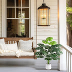 28'' Fake Plants Large Artificial Monstera Faux Plants Indoor Tall Plant, with White Planter Ideal, for Home Living Rooms, Patios, Porches, Bathrooms, and Outdoor Decor