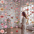Suncalla 6 Pcs 35.4ft Hanging Flowers Garlands Backdrop Lighted Floating Fake Wildflower Vines LED Floral Garland Ceiling for Spring Wedding Bridal Shower Birthday Graduation Party(Fresh,Pink)