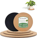 vensovo Cork Plant Coasters & Saucers 4/6/8/10 Inch – Absorbent Round Mats for Indoor Flower Pots, Planters, Houseplants, Surface Protector for Table & Floor, 8 Pack