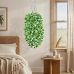 DREAMLOOM 2 Packs Fake Hanging Plants with Pots, Artificial Pothos Hanging Plants with Macrame Hanger for Indoor Decor, Fake Hanging Vines Faux Greenery for Home Kitchen Office