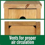 Nature's Way Cedar Box Wren House with Clean-Out Door, Wild Bird House and Outdoor Décor, Brown
