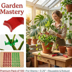 100 Pack Plant Training Clips, 90 Degree Plant Stem Benders, Low Stress Training Clips for Flowers and Vegetables, Round Style Plant Branch Training Clips, 50 Red and 50 Green