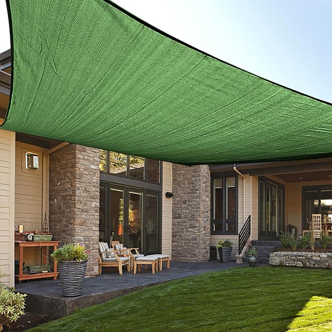 LOVE STORY Custom Size 4'x8' Piquant Green Sun Shade Sail Rectangle UV Block Canopy Patio Sail Sunshades Fabric for Outdoor Garden Carport (We Make Custom Size)