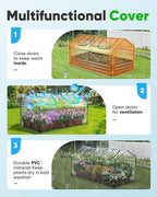 Quictent Mini Greenhouse, Portable Quick-Setup Small Tabletop Waterproof UV Protected PVC Cover Shelter for Outdoors/Indoors W/ Raised Base for Garden Plant Seed Starting, 71"x36"x36" Clear