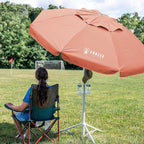 AMMSUN Shade Umbrella, Premium Portable Umbrella with Stand, 6.5ft Lightweight Free Standing Canopy for Sporting Games, Adjustable Instant Sun Protection and Easy to Carry, Peach Pink