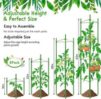 Riare 8 Pack 5.2 FT Tomato Cages for Garden- 63inches Heavy Duty Tomato Stakes and Supports, Adjustable Tall Tomato Plant Support Trellis for Pots, Raised Garden Bed, Climbing Vegetables Plants