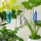 Kanpura 7 Pack Small Garden Trellis with Crystal Sun Catchers for Potted Plants 13.7 Inch Fairy Garden Plant Accessories for Mini Potted Indoor Outdoor Decorations (Colorful)