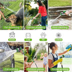 Non-Expandable Garden Hose 150 ft, Ultra Lightweight & Flexible Water Hose With 10-Pattern Spray Nozzle, Full Length Leak-Proof Design, High-Density Fabric & Shut-Off Valve, Hose Straps