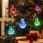 GIGALUMI Solar Lights Outdoor Waterproof, 16 Pack Solar Hanging Lights Garden Decor, Gifts for Women, Solar Outdoor Lantern Waterproof Cracked Glass for Yard, Fence, Tree(Color Changing)