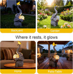 MuliVid Elephant Garden Statue Solar Lights Outdoor Garden Decor for Patio, Yard, Lawn, Balcony Elephant Decor Birthday Gifts for Women Mom Grandma Animal Lovers