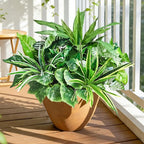 Artificial Plants for Outdoors Faux Greenery Leaves UV Resistant Realistic Plastic Large Bunches Shrubs Bushes with Stems, Fake Plants Decor Outdoor for Front Porch Door Patio Garden Yard, 18Pcs