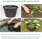 8.5-Inch Round Aquatic Plant Baskets - 6 Pack Durable Black Plastic Mesh Pond Containers for Live Aquarium Plants, Pond Planting & Hydroponic Pots