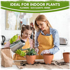 Self Watering Pots for Indoor Plants (5/5.5/6/6.5/8 Inch), Terra Cotta Planters with Water Level Indicator & Drainage,Wicking Pots for Monstera, Herbs & Snake Plant (Terra Cotta, 5/5.5/6/6.5/8 Inch)