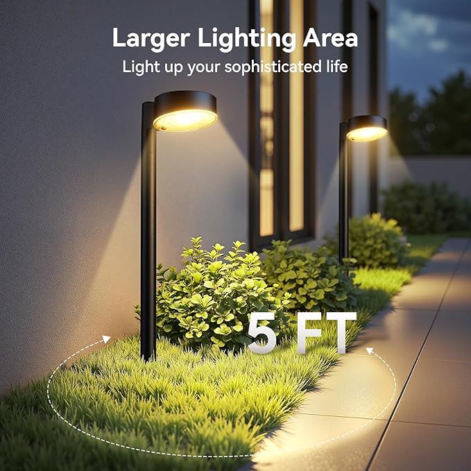 Ahaorigin 6 Pack Solar Pathway Lights Outdoor, 12 Brighter LED Solar Lights Outdoor Waterproof, Up to 12 Hrs Modern Path Light for Yard Garden Walkway Driveway Lawn