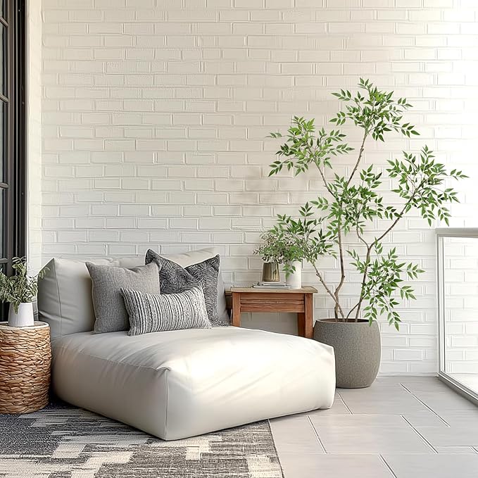 GarveeHome Artificial Plants Indoor, 5 ft Tall Faux Floor Plant in Pot, Nandina Artificial Tree with Grey Planter for Home Decor Office Living Room