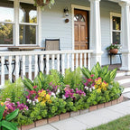 Alupssuc 48Pcs Artificial Flowers and Plants,UV Resistant & No Fade Fake Plastic Greenery Shrubs for Home Garden, Pathway, Front Porch-Spring Summer Decor, Indoor/Outdoor Use,Rosy Purple Yellow Pink