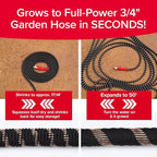 Pocket Hose 50 FT Copper Head Expandable Garden Hose with Pocket Pivot, No Tangles, AS SEEN ON TV, 360° Swivel, Tri-Tex Tubing, Force Field Jacket, Lead-Free, No-Kink, Anti-Burst w/APT
