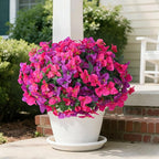 Bougainvillea Artificial Flowers for Outdoors Summer Decor, 4 Bundles Realistic Bougainvillea Fake Silk Outside Flowers UV Resistant Faux Plants for Outdoor Planters Porch Patio Window Garden, Fuchsia