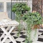 19Pcs Outdoor Artificial Boxwood UV Resistant Fake Stems Plants, Faux Plastic Greenery for Indoor Outside Hanging Plants Garden Porch Window Box Home Wedding Farmhouse Décor