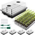 YAUNGEL Seed Starting Trays, XL Thicken Seed Starter Tray Kit with Humidity Dome Durable Growing Trays for Greenhouse & Gardens, 4 Pack 160 Cells, Black