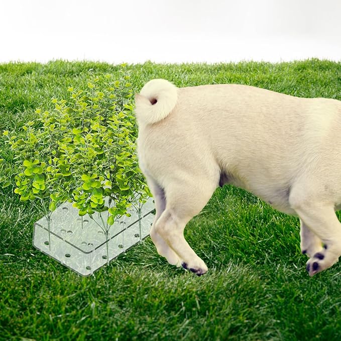 6 PCS Fake Grass Plants Pee Post for Dogs to Pee on, Reusable Puppy Pee Post Training Tool Washable Artificial Eucalyptus Grass for Guiding and Trains Dogs to Urinate, Outdoor Dog Toilet