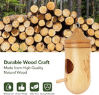 Hummingbird House, Small Hummingbird Houses for Outside, Wooden Bird House with Bow, String, Cute Gardening Gifts Home Decoration