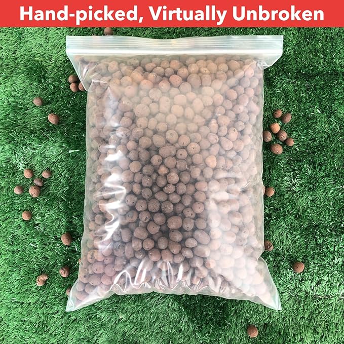 7Lbs Leca Expanded Clay Pebbles, 8-16mm Expanded Clay Aggregate, Natural Clay Pebbles for Hydroponic & Aquaponics Growing, Orchid Potting Mix, Hydroponics Supplies for Indoor Garden Plants
