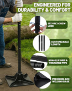 Steel Tamper Tool, 8''x8'' Heavy Duty Hand Tamper for Soil Compaction, 48" Adjustable Handle with Non-Slip Grip, Ground Dirt Tamper for Landscaping, Patio, Asphalt Repair with Gloves