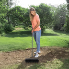 VEVOR Rolling Lawn Aerator, 21-inch Heavy-Duty Manual Rolling Aerator Lawn with Detachable Handle and 33 Iron Spikes, Rolling Lawn Aeration Tool for Garden Patio Yard Compacted Soils and Lawns, Black