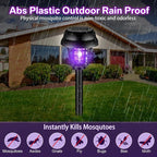 Qualirey 12 Pcs Solar Bug Zapper Outdoor Waterproof Solar Mosquito Zapper Outdoor Solar Powered Mosquito Killer Lamp Mosquito Repellent Lamp for Patio Yard Garden Insect (Purple Light, Warm Light)