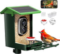 Bird Feeder with Camera Solar Powered 2K HD Video, 10,000+ Species AI Recognition, Real-Time App Alerts, and Weatherproof Design for Effortless Birdwatching, Gift for Father's Day, Grass Green
