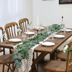 Mizii 2 Strands Artificial Vines Eucalyptus Garland 79" Fake Vine with Silk Green Leaves Faux Hanging Plants Greenery Decorations for Bedroom Table Centerpieces Party Wedding Room Decor (Eucalyptus)