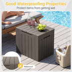 Greesum 33 Gallon Resin Deck Box All Weather Outdoor Storage Boxes for Patio Furniture Set,Outdoor Toys,Garden Tools,Brown