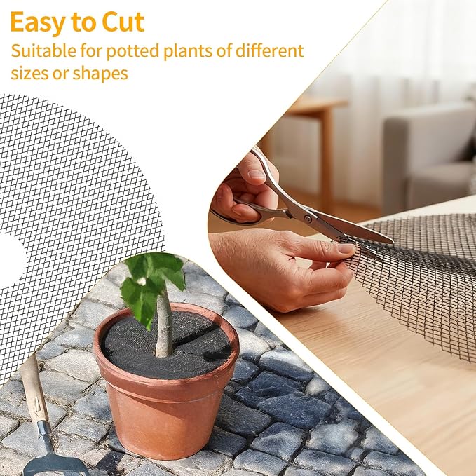 10 Pcs 11.8 Inch Plant Pot Grids-Pot Soil Cover from Cats, Indoor Plant Protector from Animals, Cuttable Flower Pots Cover to Keep Dogs Out