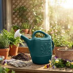 Union Products Watering Can, 2 Gallon Plastic Gardening Water Jug with 2 Handles for Garden, Indoor Plants, and Outdoor Flower Pots, Green