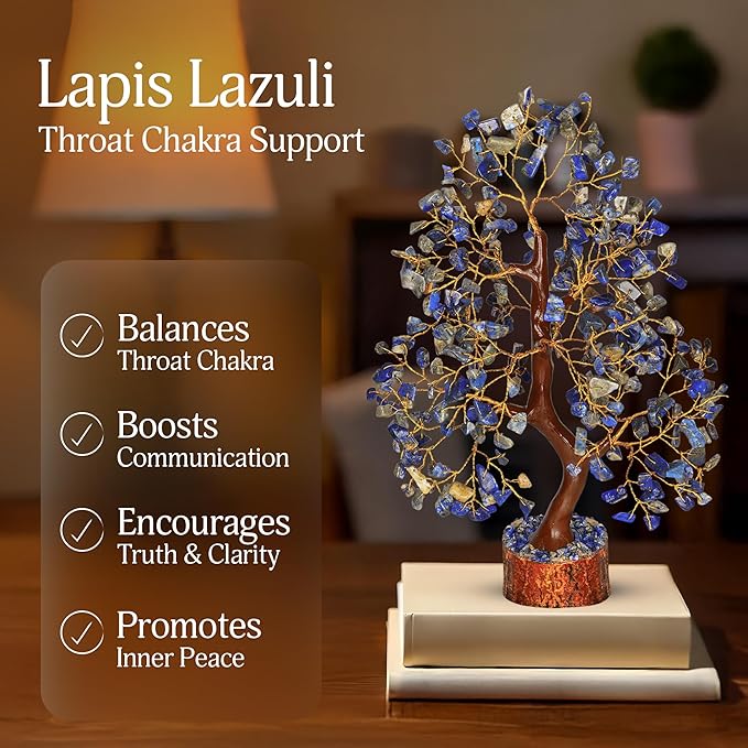 Lapis Lazuli Tree of Life for Positive Energy, Gem Stone Decor, Crystal Tree, Crystal and Healing Stones